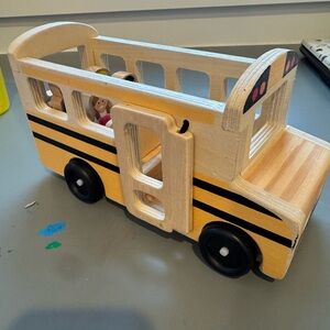 Melissa and Doug Wooden Yellow School Bus Toy